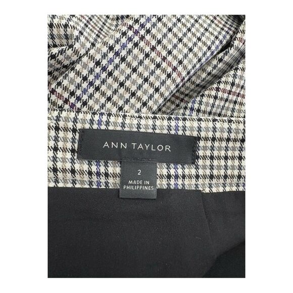 Ann Taylor Houndstooth Plaid Straight Pencil Skirt Academia Stretch Career 2 - Picture 5 of 6